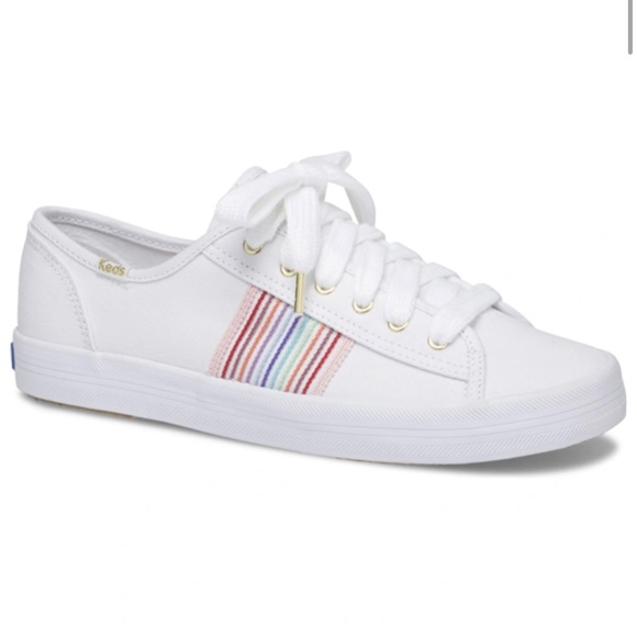 Keds Shoes - Keds Dream Foam 8.5 Sneakers Rainbow Stripe WF62564 White Canvas